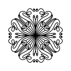 Hand drawn elements. Black mandala.