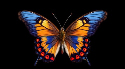 Plakat A colorful painted butterfly, Generative AI