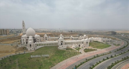 View Of Bahria Town, Sky And Grass From drone