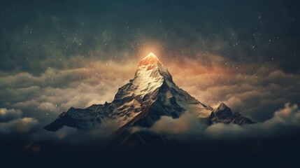 A digital representation of a mountain, Generative AI