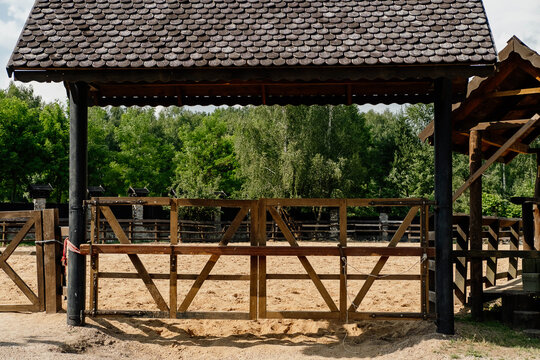 Corral for horses. Place for training and walking