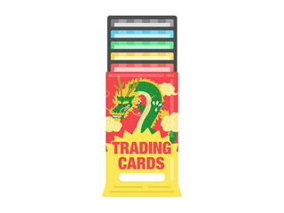 トレーディングカードの、ブースターパックの開封のイラスト