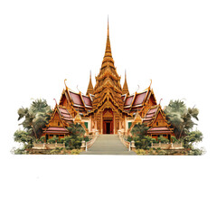 Obraz premium Thai temple isolated on white