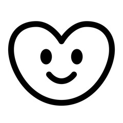 ハート、笑顔を表すラインスタイルのアイコン