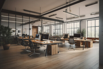Fototapeta na wymiar Office Transformation: Redefining Workspaces through Interior Design