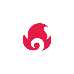 spiral red flame symbol logo vector