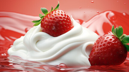 strawberries and cream. Generative Ai. 