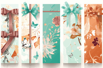 Gift Wrapping Ideas cosmetic packaging, christmas gift boxes banner vector art illustration.