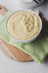 Creamy polenta in a bowl