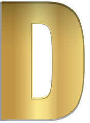 Retro font, gold letter D