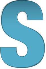 Retro font, blue letter S