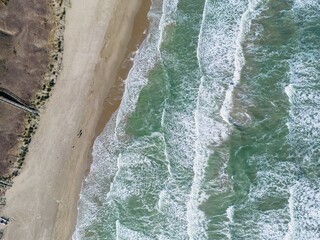 Aerial view of Marina di Ravenna beach, Italy