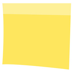Square yellow sticky paper note reminders. Office memo label stationery.