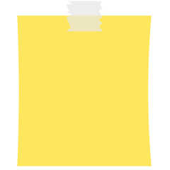 Square yellow sticky paper note reminders. Office memo label stationery.