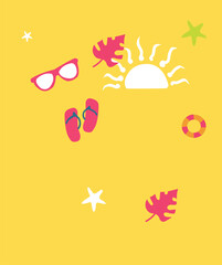 Hello summer vector illustration. Colorful vector designs for summer	