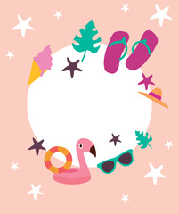 Hello summer vector illustration. Colorful vector designs for summer	