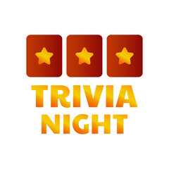 Trivia night. Quiz night. PUB quiz. Vector banner with transparent background