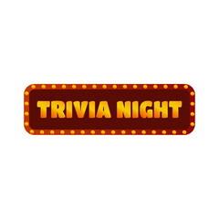 Trivia night. Quiz night. PUB quiz. Vector banner with transparent background