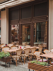 Street cafe in the center of Prague