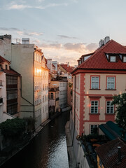 Fototapeta na wymiar Residential buildings in the center of Prague