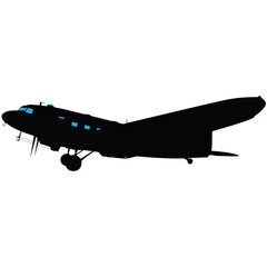 Vector illustration of a World War Two Allied Transport Aircraft