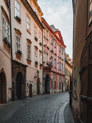 Fototapeta na wymiar Narrow streets of the old town in Prague. Beautiful European city