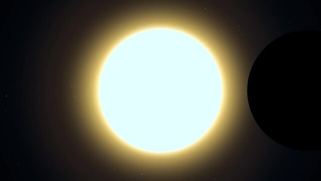 Animated Phases of a Solar Eclipse on Dark Background