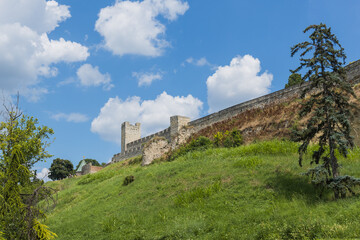 Belgrade Fortress and Kalemegdan park, important representative and most visited tourist attraction of Belgrade's cultural heritage, on the confluence of the Sava and Danube rivers. Serbia, Europe.