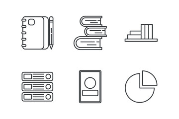 Simple Outline Set of Office icons