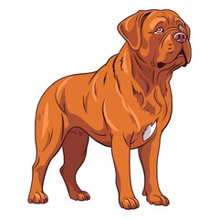Heartwarming Hound: Cute 2D Illustration of Dogue De Bordeaux