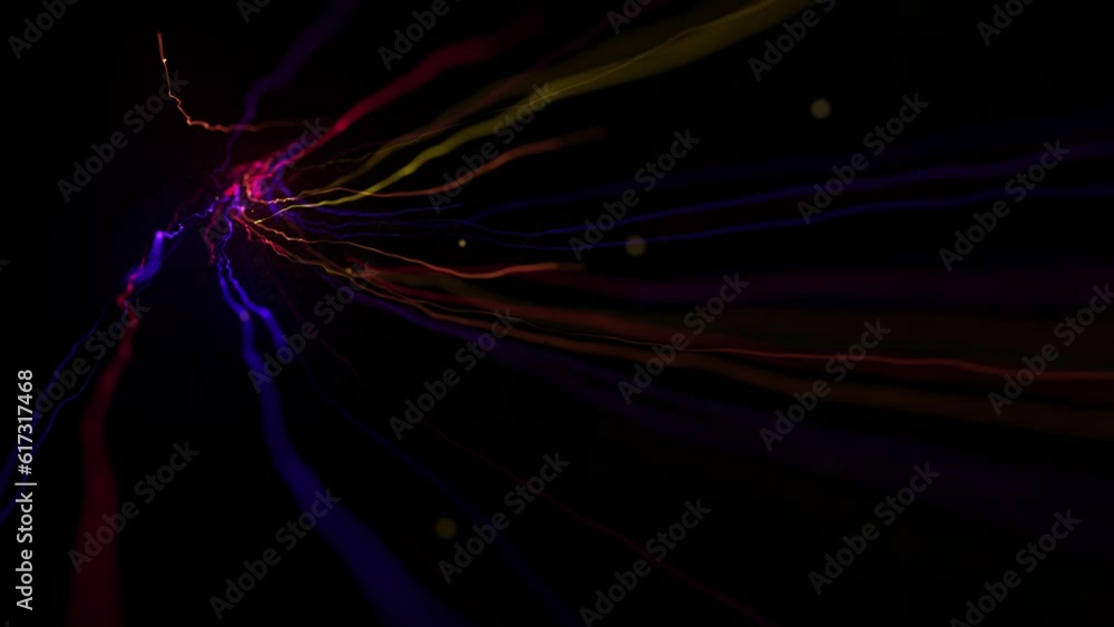 Poster dynamic electric light strokes background/ 4k animation of an abstract background of kinetic glowing