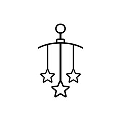 Baby Mobile crib toy glyph icon isolated on transparent background