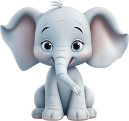 Obraz premium Cute elephant in 3D style. 