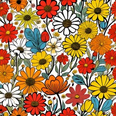 seamless pattern with flowers