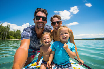 Fototapeta premium Paddleboard, Fun, Family, Holiday, Summer, Water