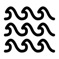 水、波を表すラインスタイルのアイコン