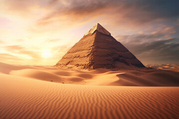 Fototapeta na wymiar Generative AI. Egyptian pyramids photo backgrounds