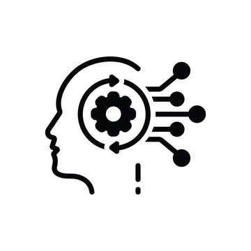 Black solid icon for algorithms 