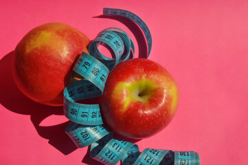 apple, diet food for weight loss. nutrition to keep fit. background for the design.