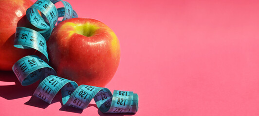 apple, diet food for weight loss. nutrition to keep fit. background for the design.