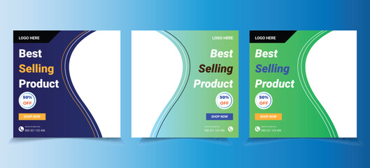 Best selling product social media post template, Suitable for social media posts, Instagram, and web internet ads