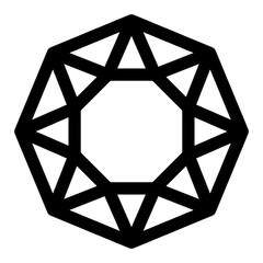 宝石を表すラインスタイルのアイコン