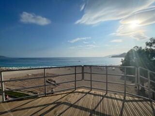 Sea and beach seaside summer view.
