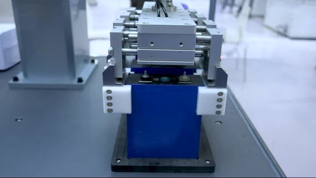 artificial intelligence machine at industrial manufacture factory of lithium battery