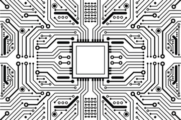 Abstract background with technology circuit board texture. Electronic motherboard illustration. Communication and engineering concept. Vector illustration