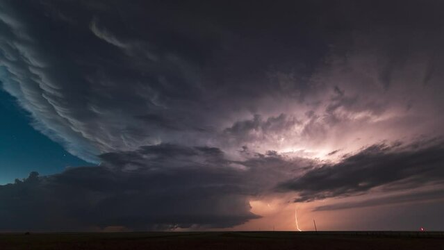 This supercell spun up over the canyons of eastern New Mexico. This supercell sat for hours as we patiently time-lapsed it. 