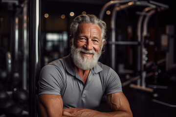 Obraz premium AI generated image of mature senior at gym