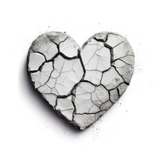 Cracked soil in the shape of a heart. Concept on the theme of drought. Generative AI. - 617324061
