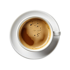 Fototapeta premium Morning Elixir: Close-Up Top View of Coffee in a Cup. Generative AI