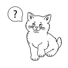 A cat with question mark, cat with question, vector illustration design.